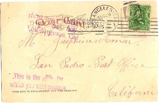This is the mail for which you sent postage auxiliary marking